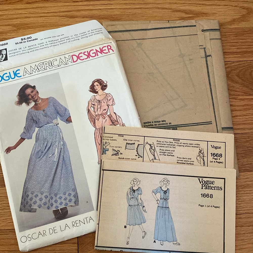 VTG Vogue Oscar De La Renta UNCUT Pattern - Picture 8 of 10